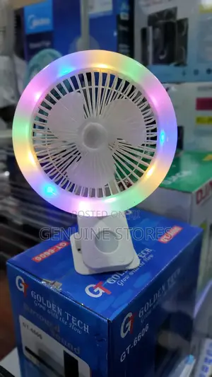 Portable Rechargeable Table Fan With Lighting.