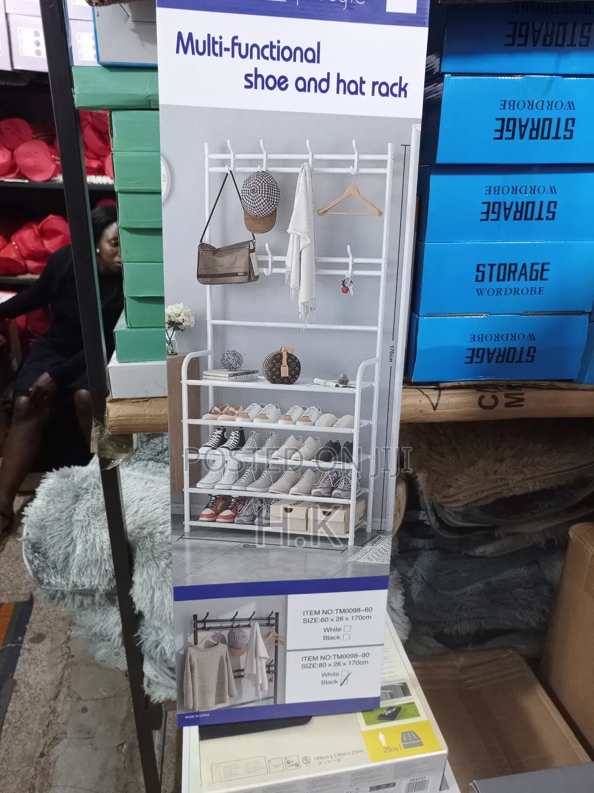 Multi-Functional Shoe and Hat Integrated Rack-80×26×170cm