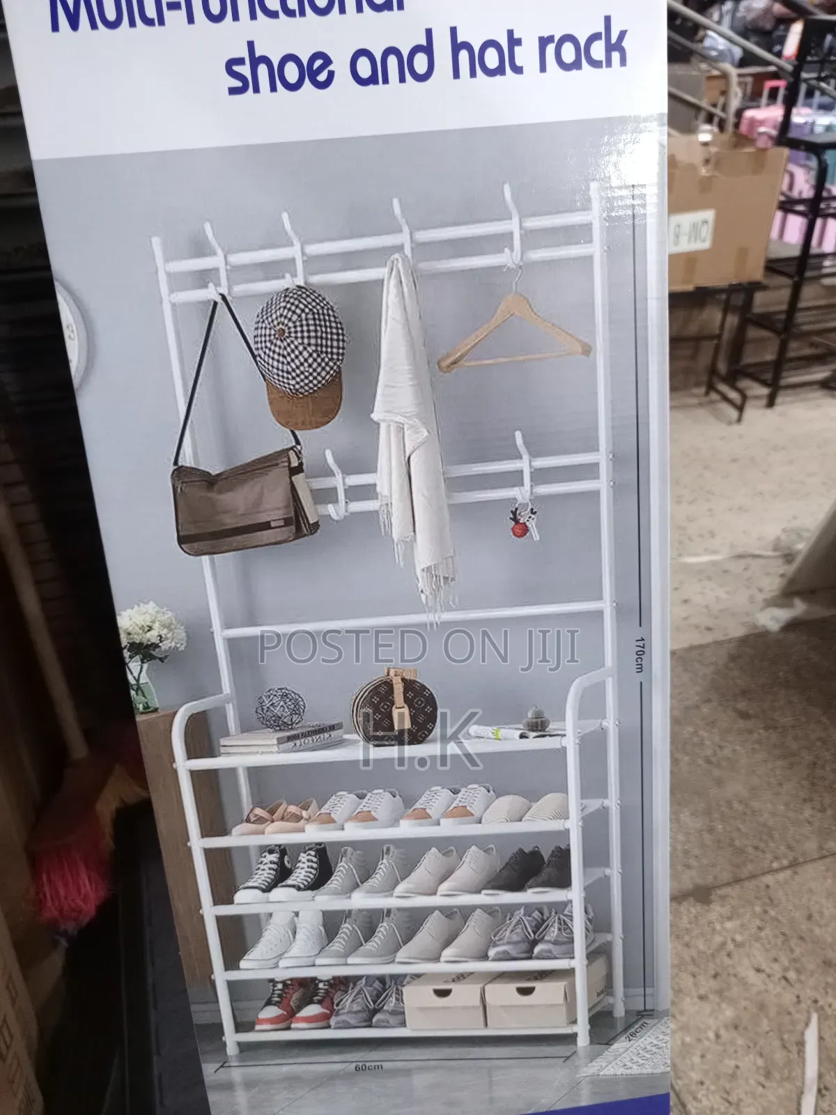 Multi-Functional Shoe and Hat Integrated Rack-80×26×170cm