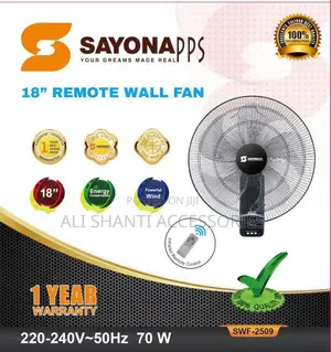 Sayona Wall Fan With Remote