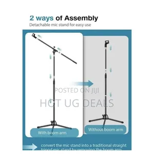 Microphone Stand With Adjustable With Mic Holder Metal Base