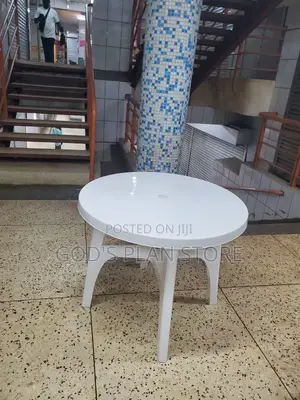 White Round Plastic Table 72cm Height