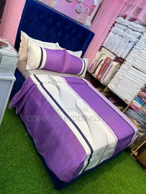 Waves Cotton Bedspreads Purple