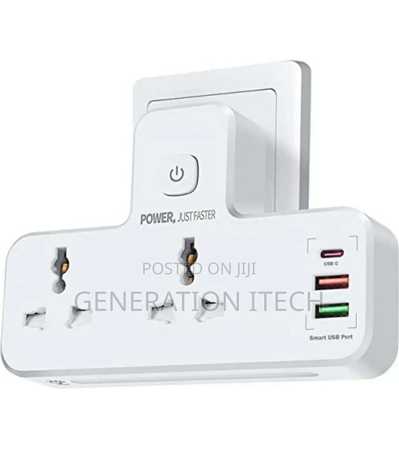 Power Socket With 2 Ac Ports and 1 Usb C Port