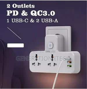 Power Socket With 2 Ac Ports and 1 Usb C Port