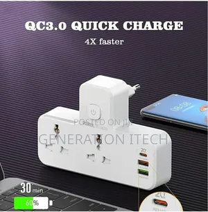 Power Socket With 2 Ac Ports and 1 Usb C Port