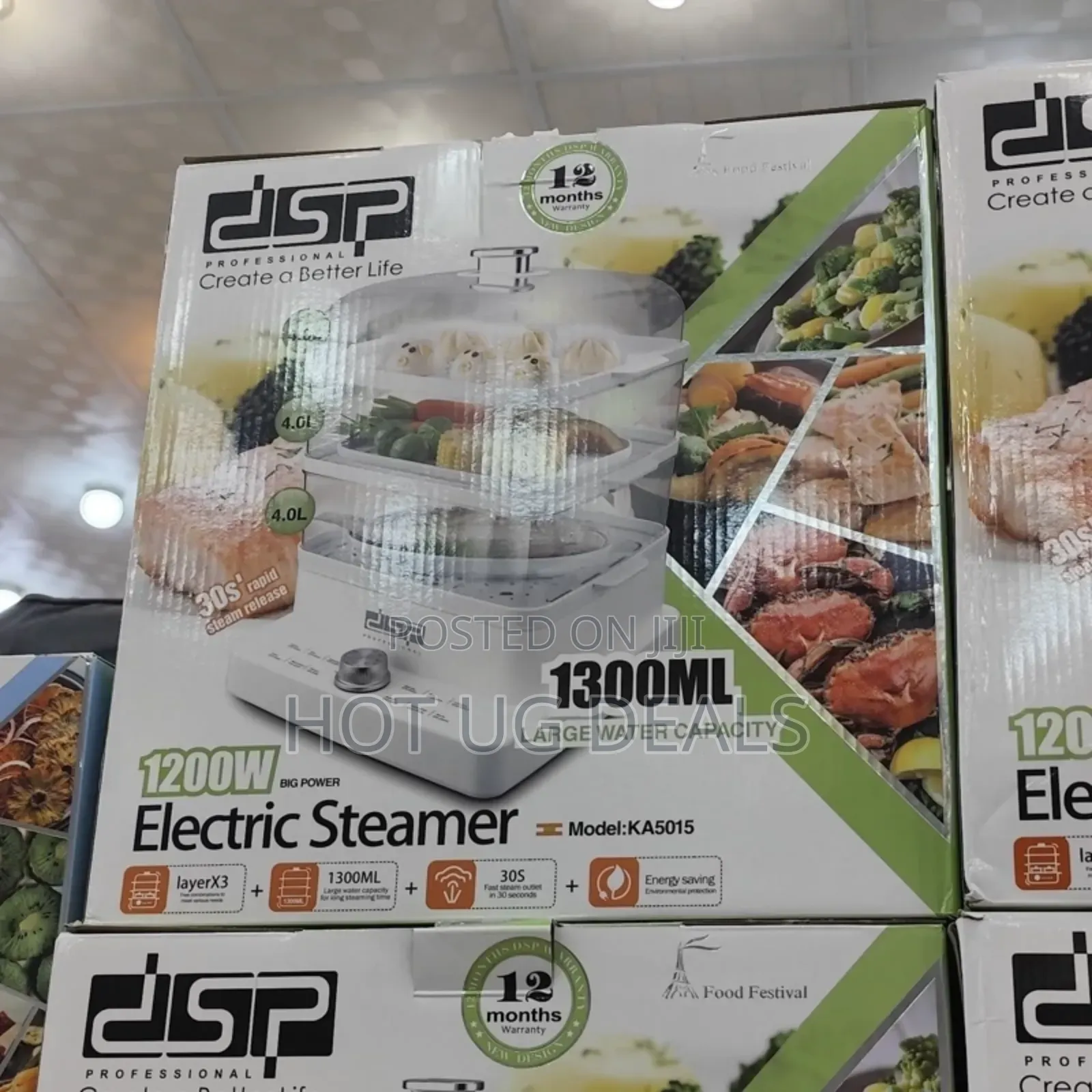 Electric Food Steamer 13000ml - White