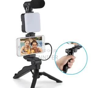 Mini Tripod Stand, Led Light Phone Holder Clip