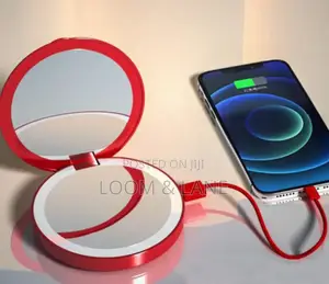 Led Mini Makeup Mirror Hand Held Portable Usb Cosmetics