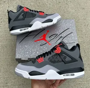 Nike Air Jordan 4 Retro Mid Infrared Cement Grey Sneakers