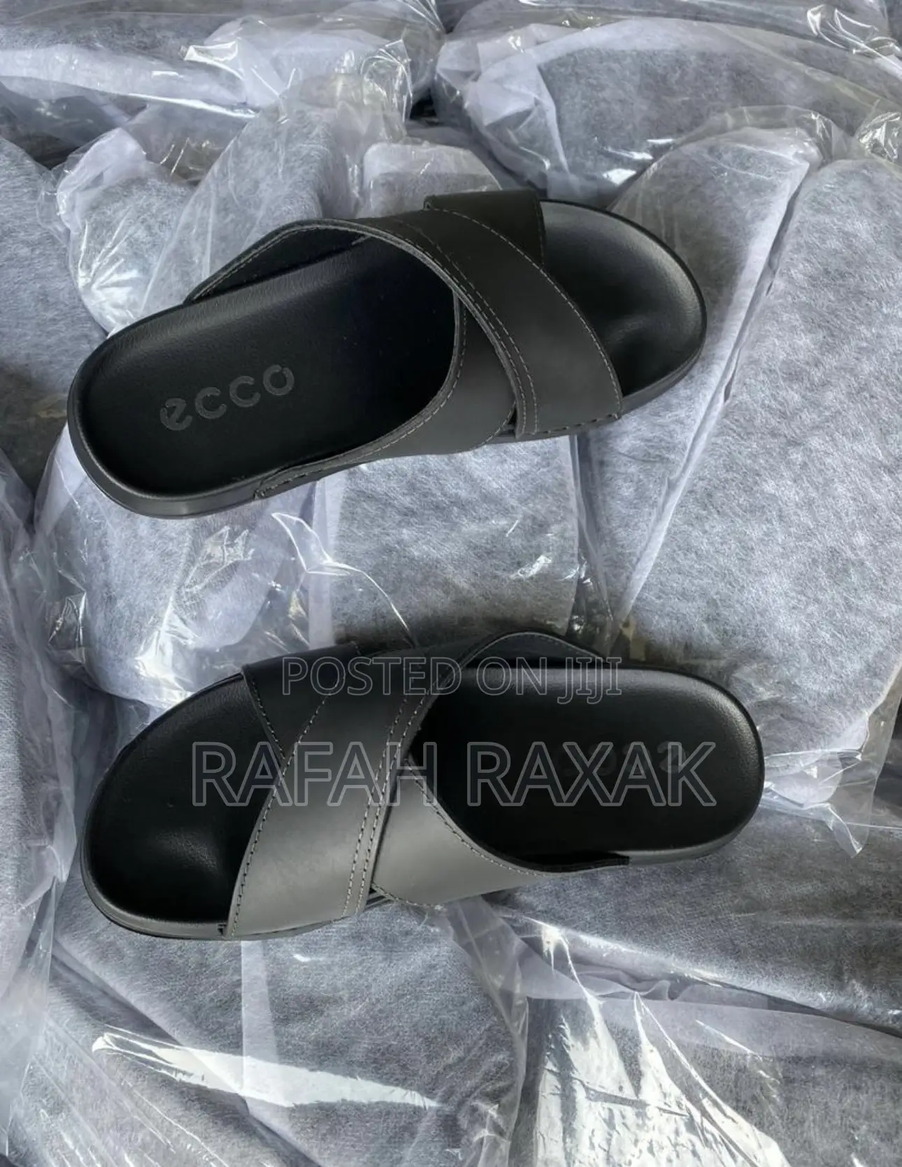 Original Men’S Black Ecco Cross Leather Sandals