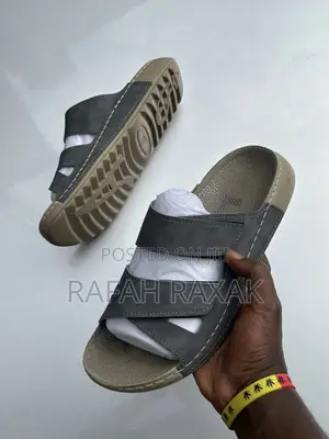 Men’S Classic Grey Double Straps Polox Sandals