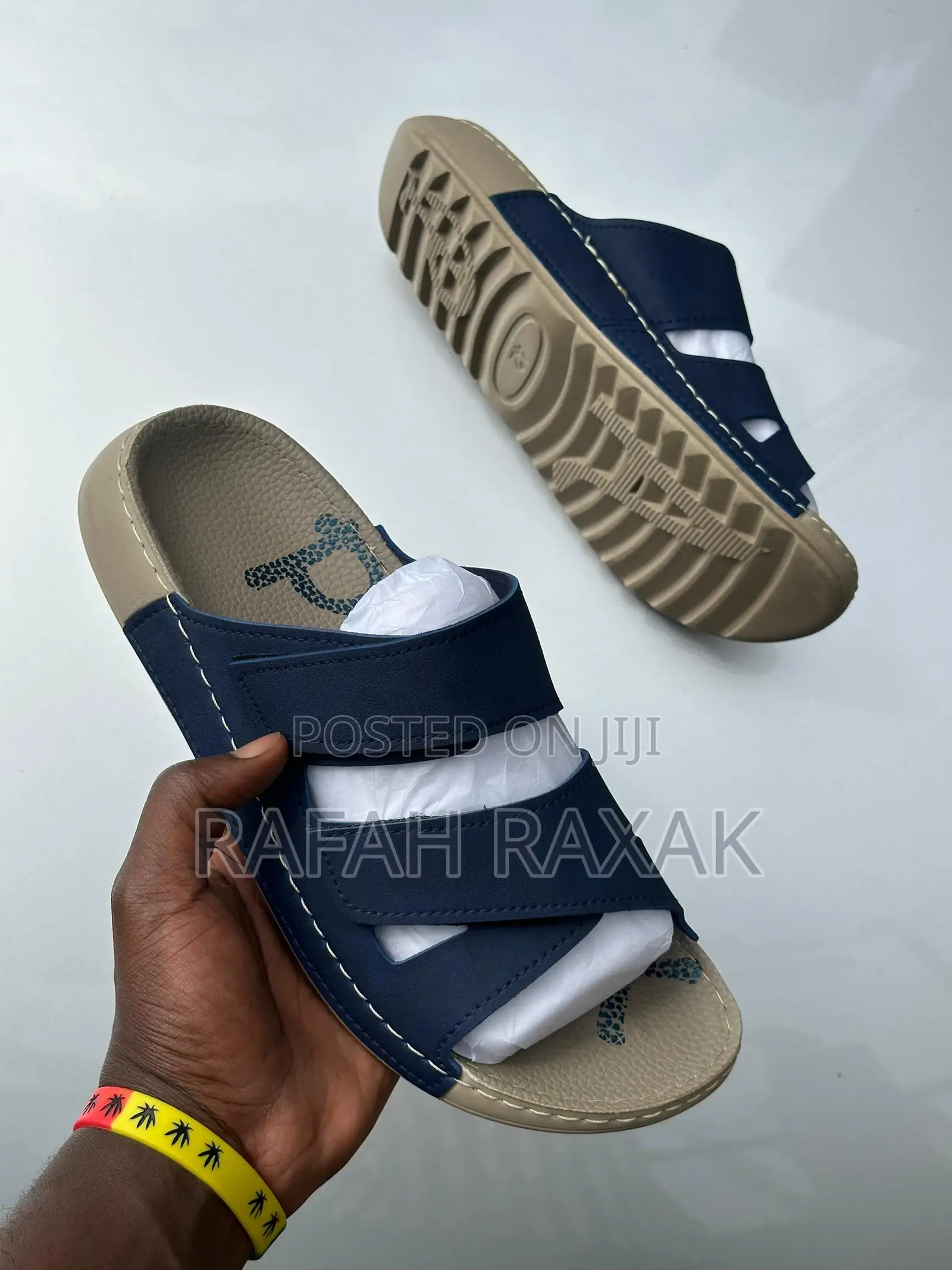 Classic Men’S Blue Double Strap Polox Sandals