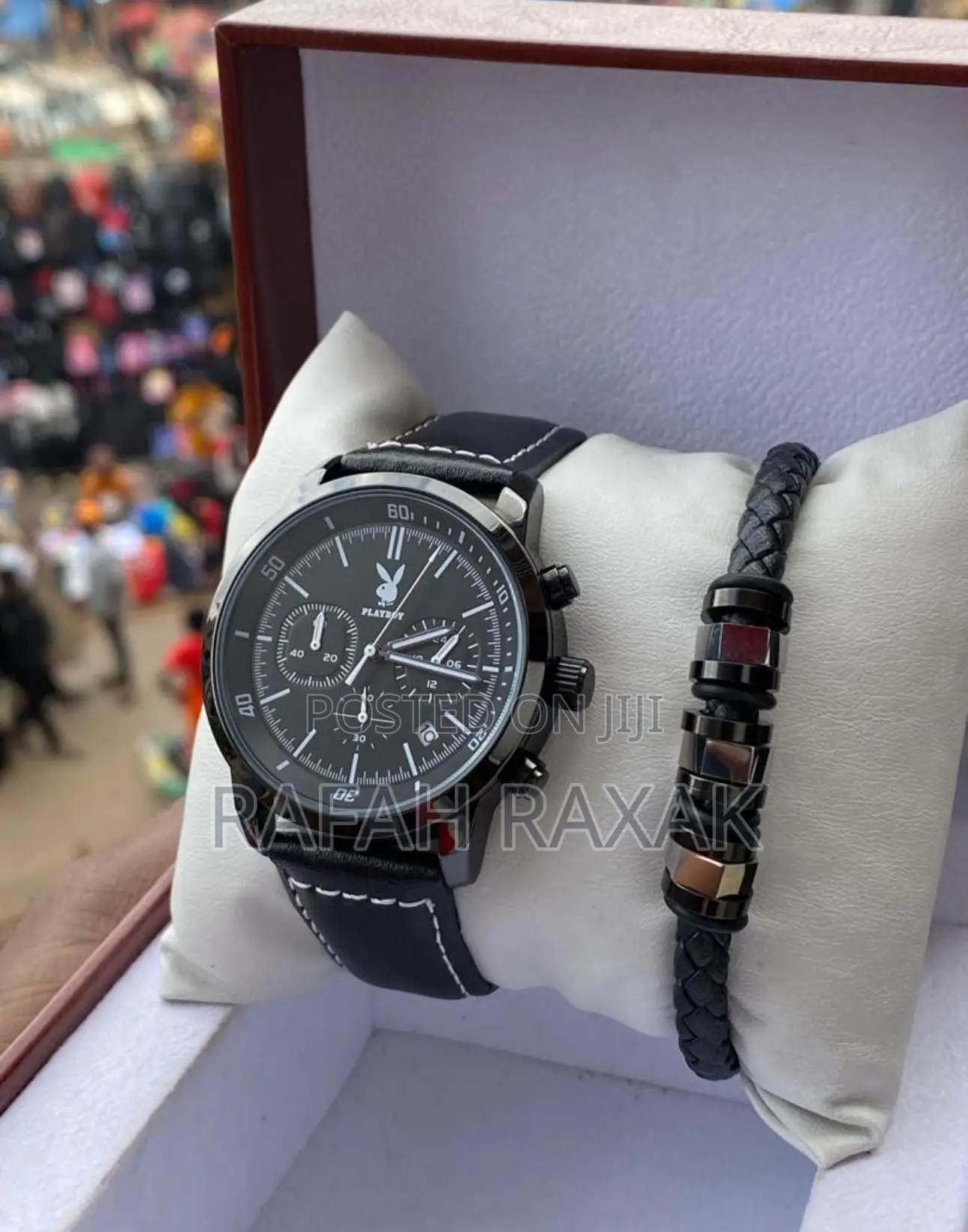 Men’S Gift Set Original Black Playboy Watch & Bangle