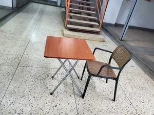 Wooden Foldable Table and Plastic Chairs (Reading)