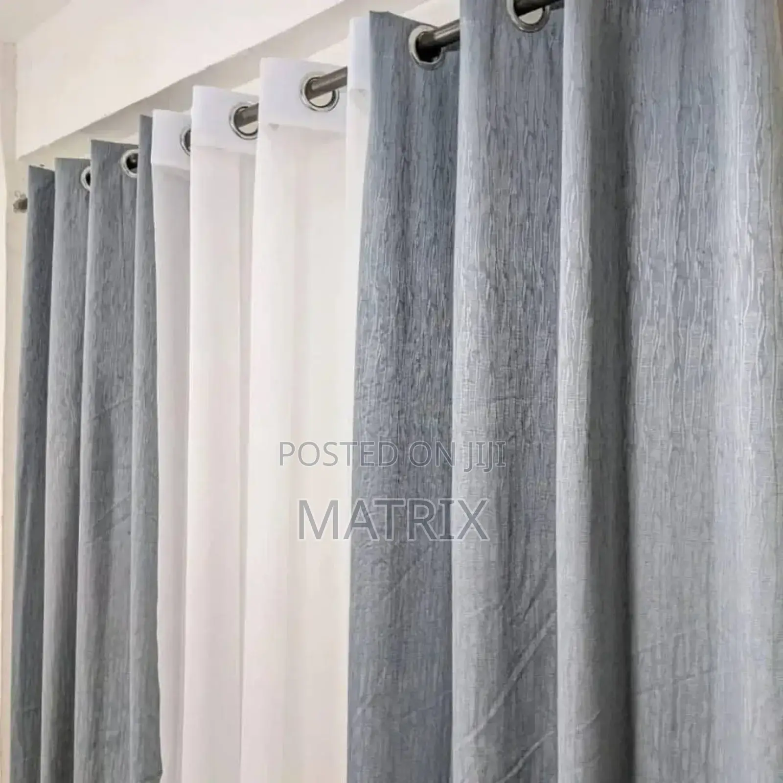 3 Pieces Curtains (2 Curtains and 1 Net)