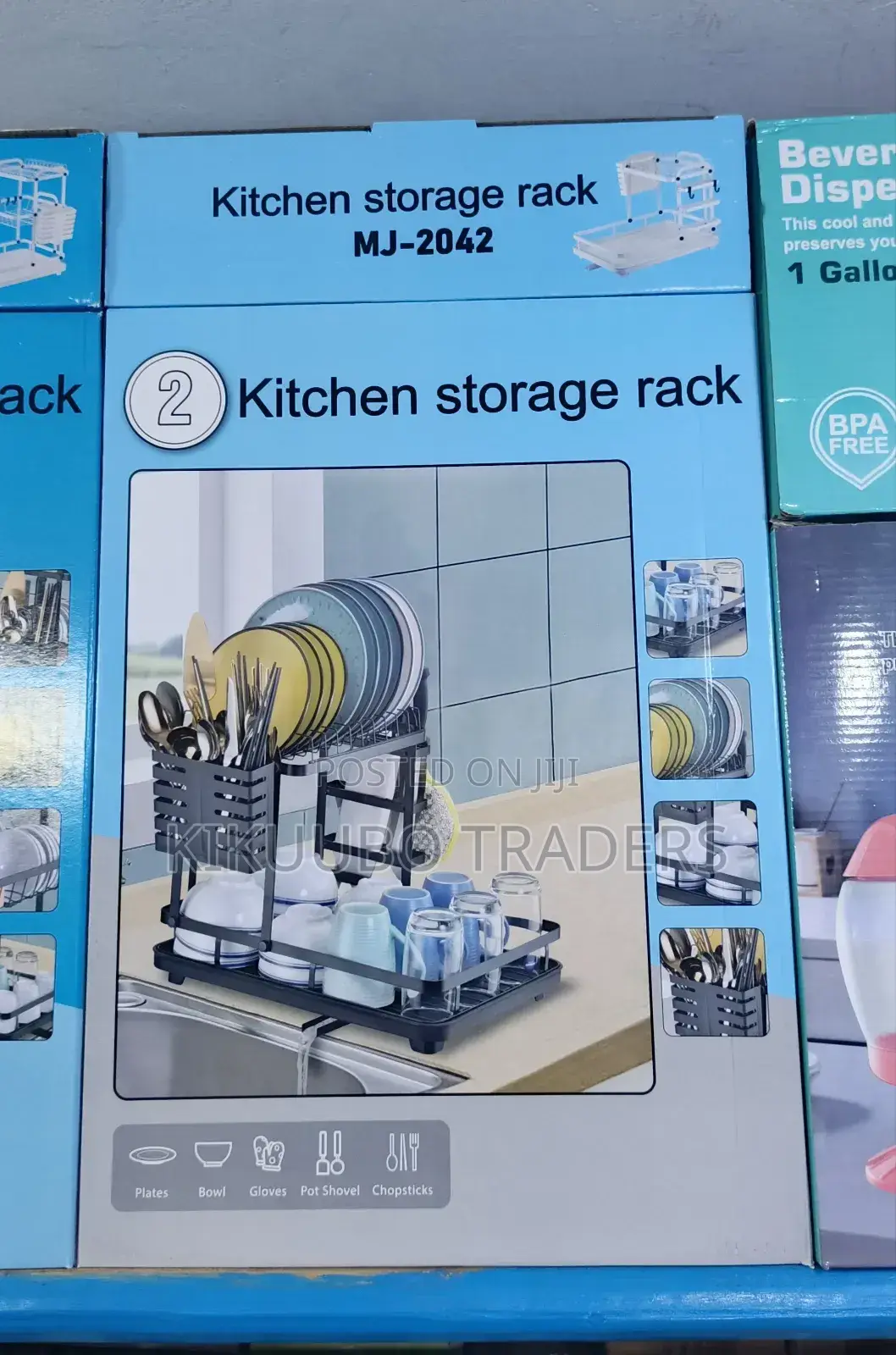 2 Tier Countertop Kitchen Dish Drainer Rack