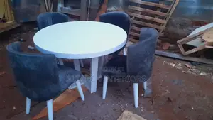 4 Seater White and Dressed Chairs in Grey