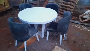 4 Seater White and Dressed Chairs in Grey