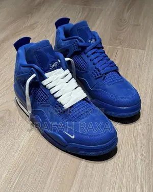 Blue Air Jordan 4 Retro Nigel Sylvester Brick Brick Sneaker