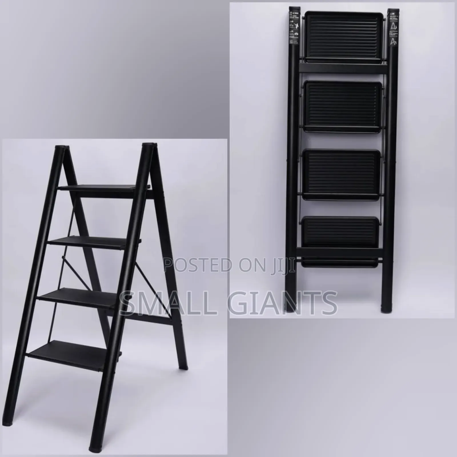 Foldable 4-Steps Ladder, Black