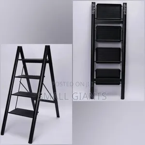 Foldable 4-Steps Ladder, Black