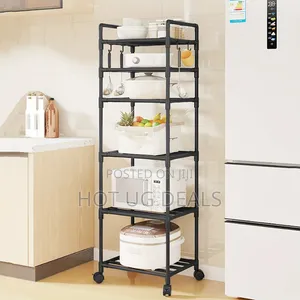 6-tier Kitchen Storage Rack With Wheels, 38x30x160cm