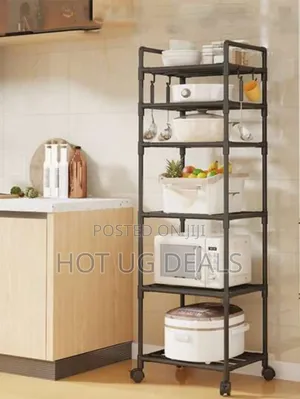 6-tier Kitchen Storage Rack With Wheels, 38x30x160cm