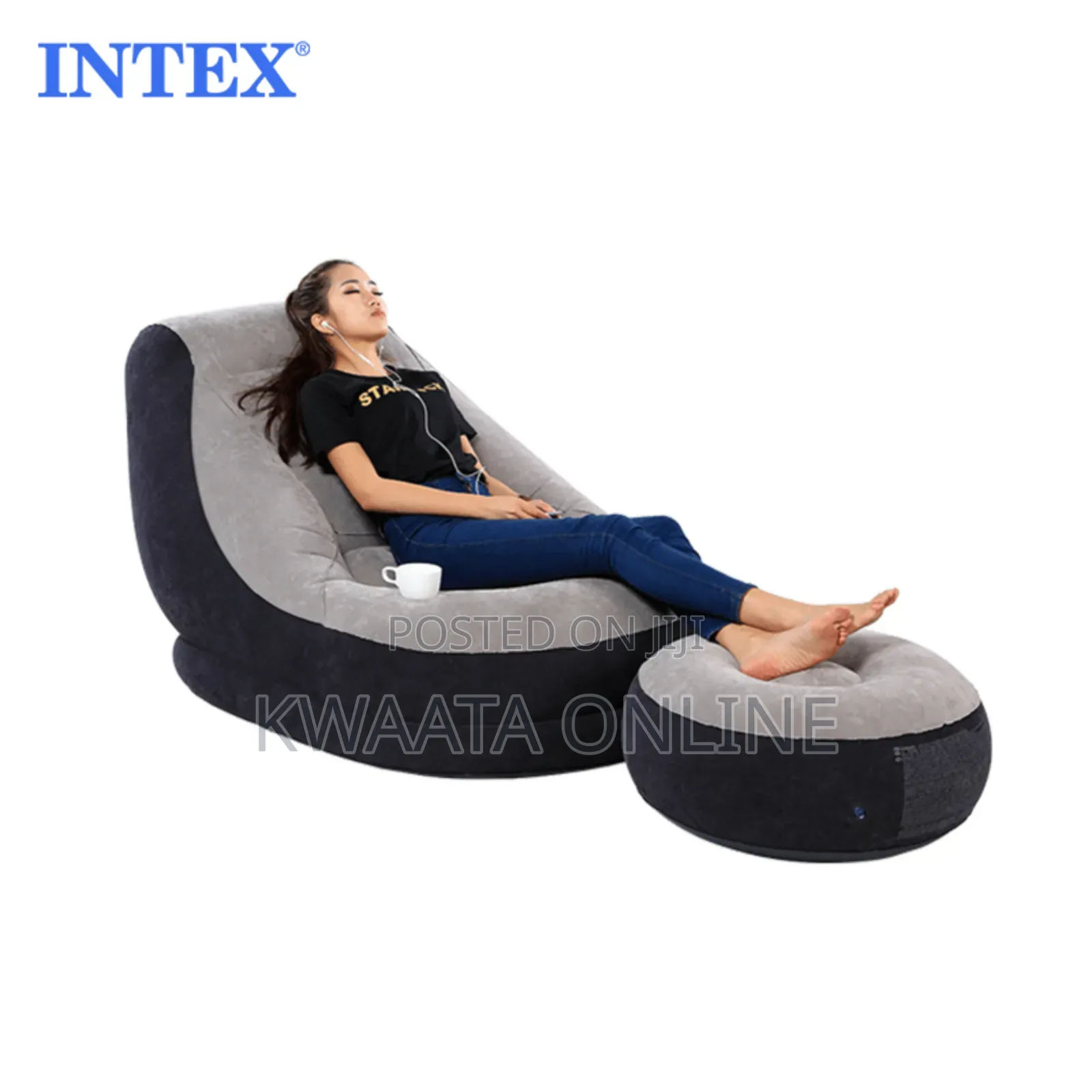 Intex Inflatable Seat With Ottoman Footrest and Pump