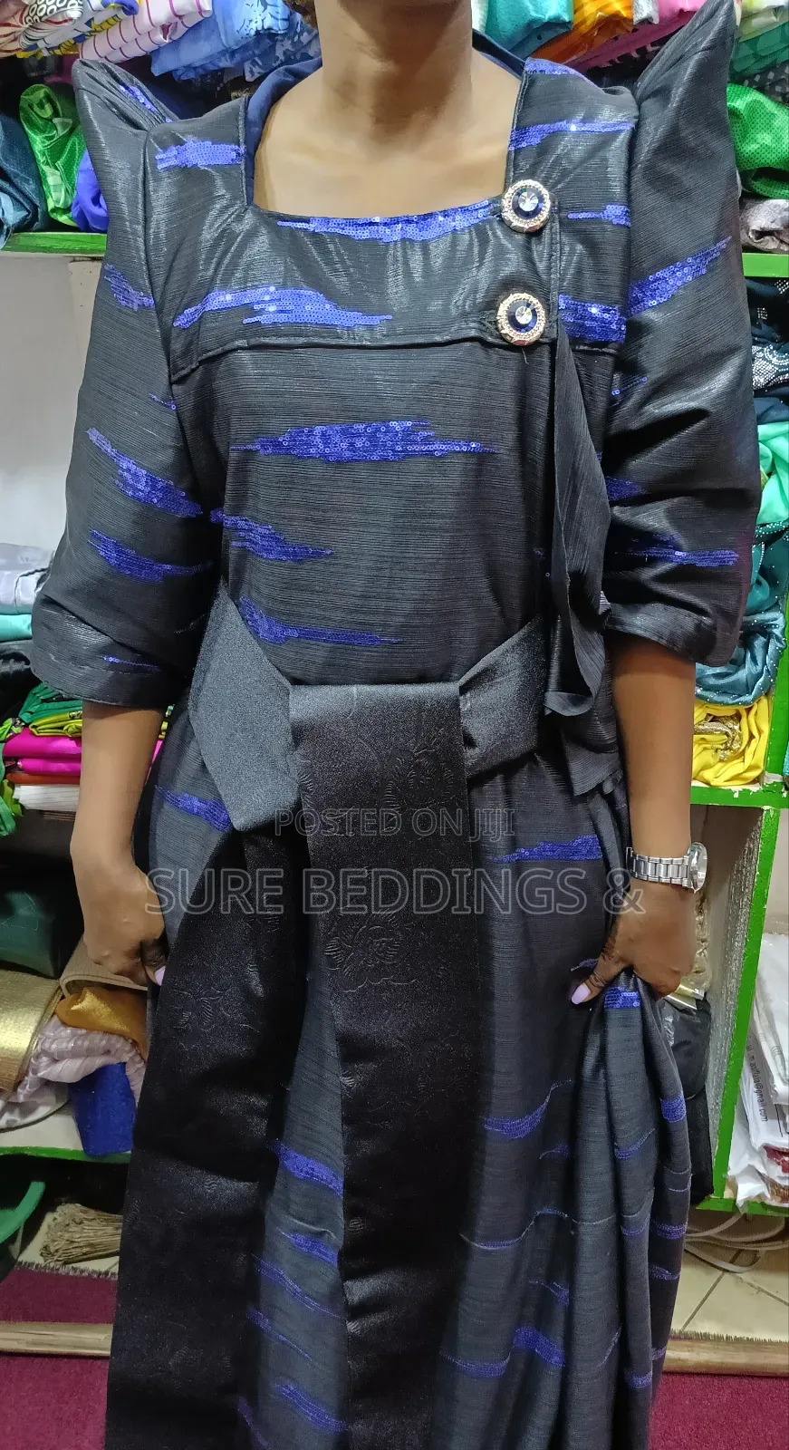 Black Silk Ready Made Gomesi