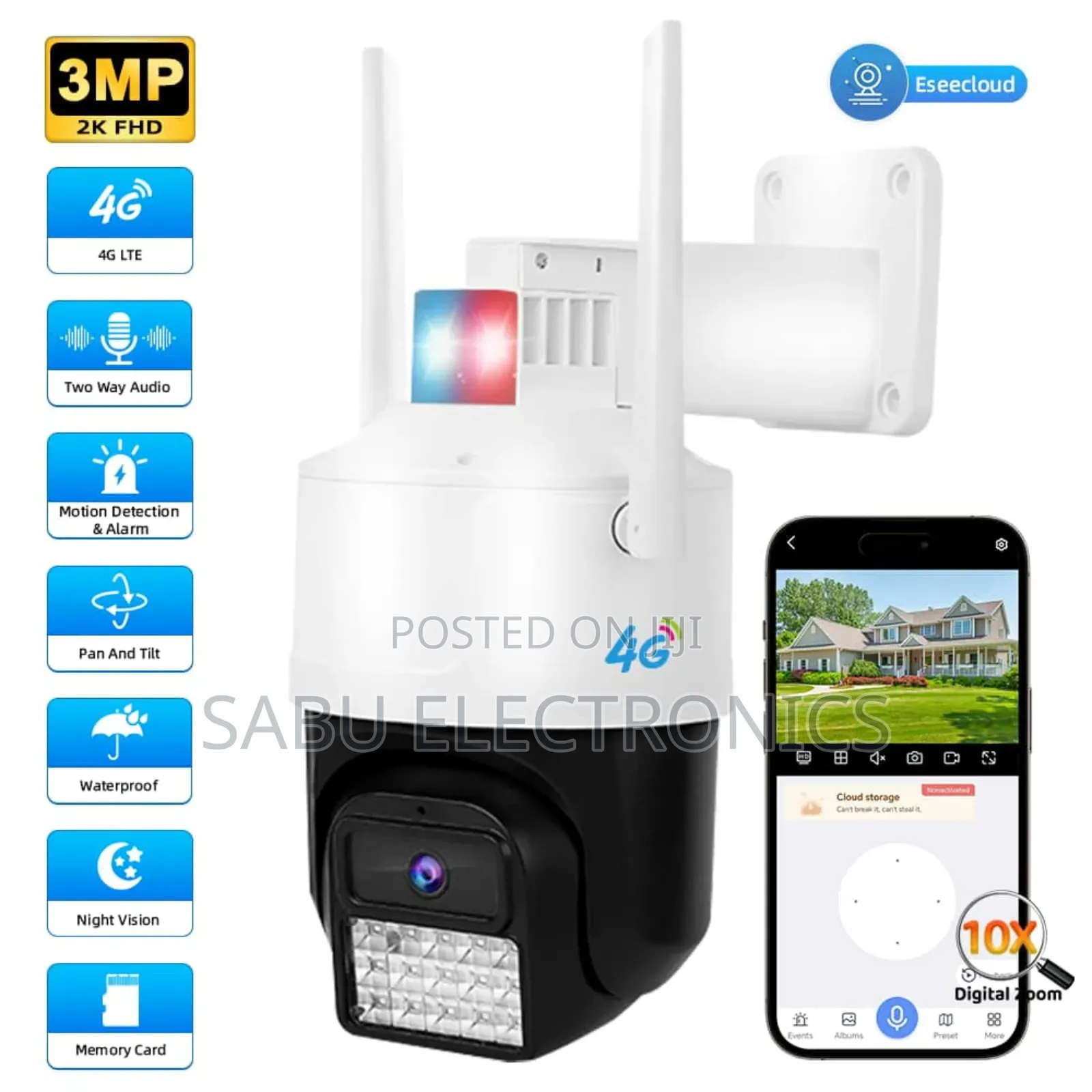 Eseecloud 4g Security Camera – Night Vision Waterproof