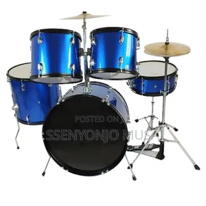 Si-Sound Drum Set - Metallic Blue 5-Piece Junior Drum Kit