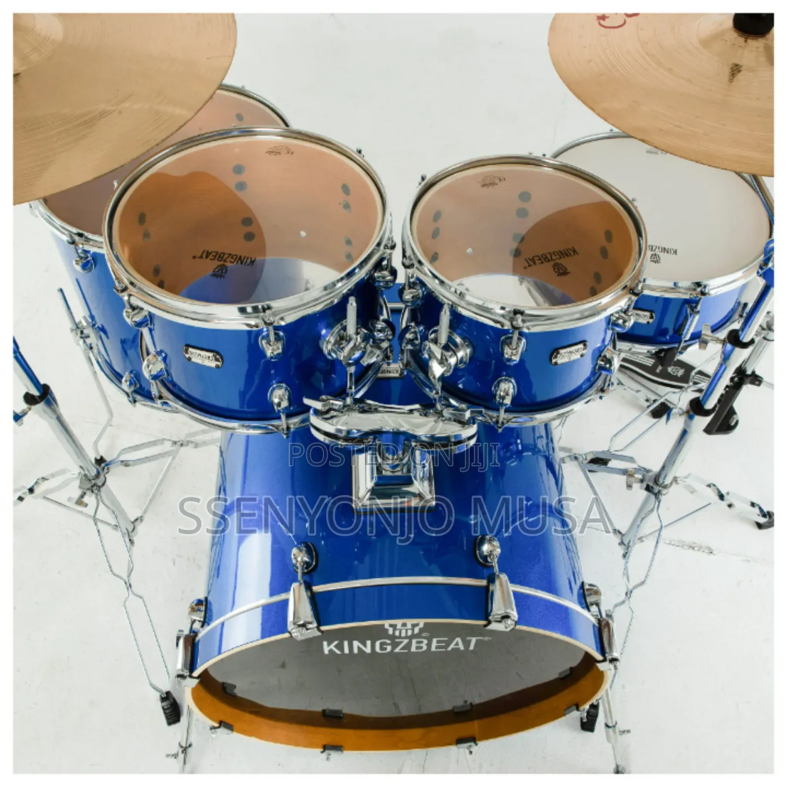 Si-Sound Drum Set - Metallic Blue 5-Piece Junior Drum Kit
