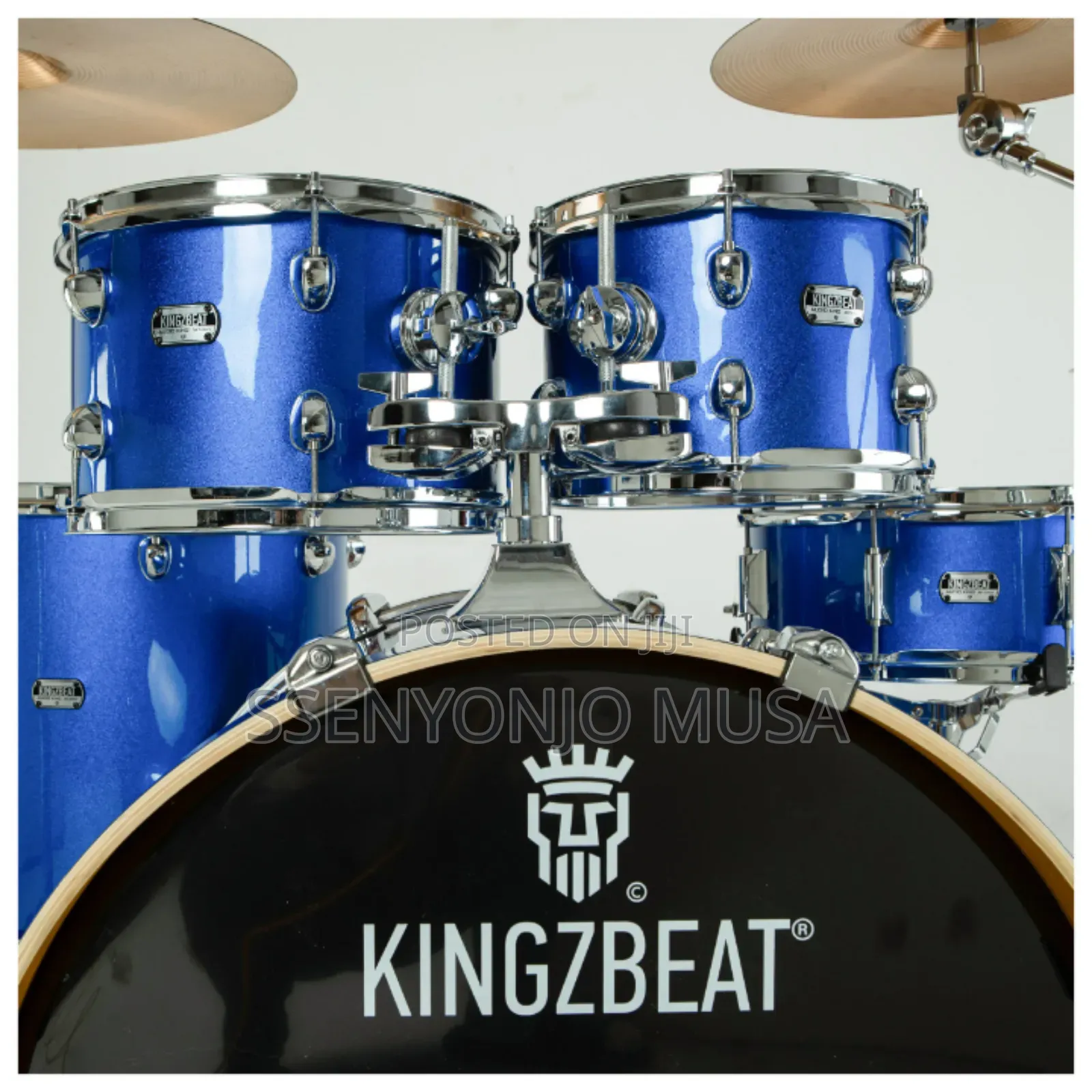 Si-Sound Drum Set - Metallic Blue 5-Piece Junior Drum Kit