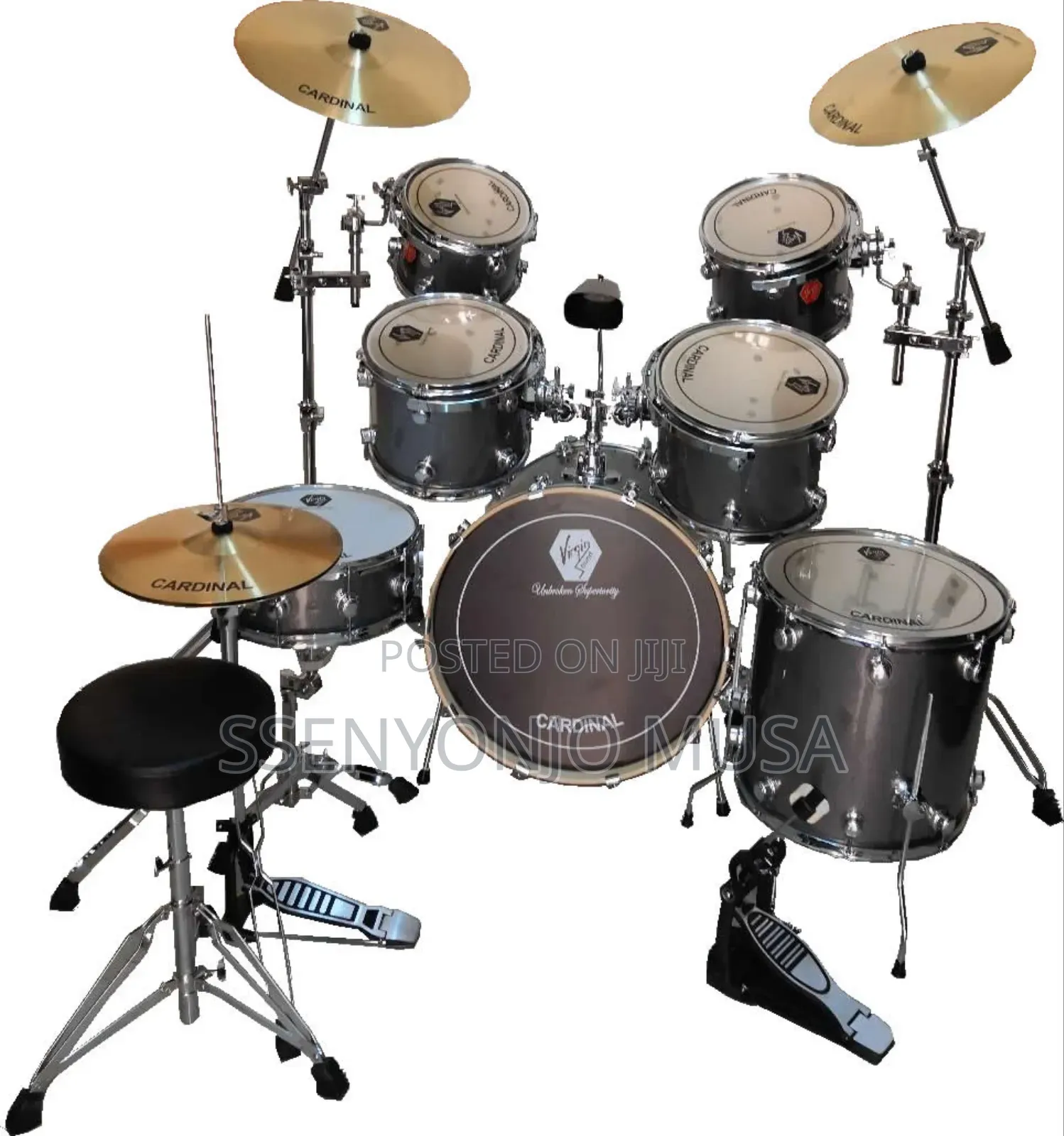 Si-Sound 7 Drum Set - Black Professional Drum Kit