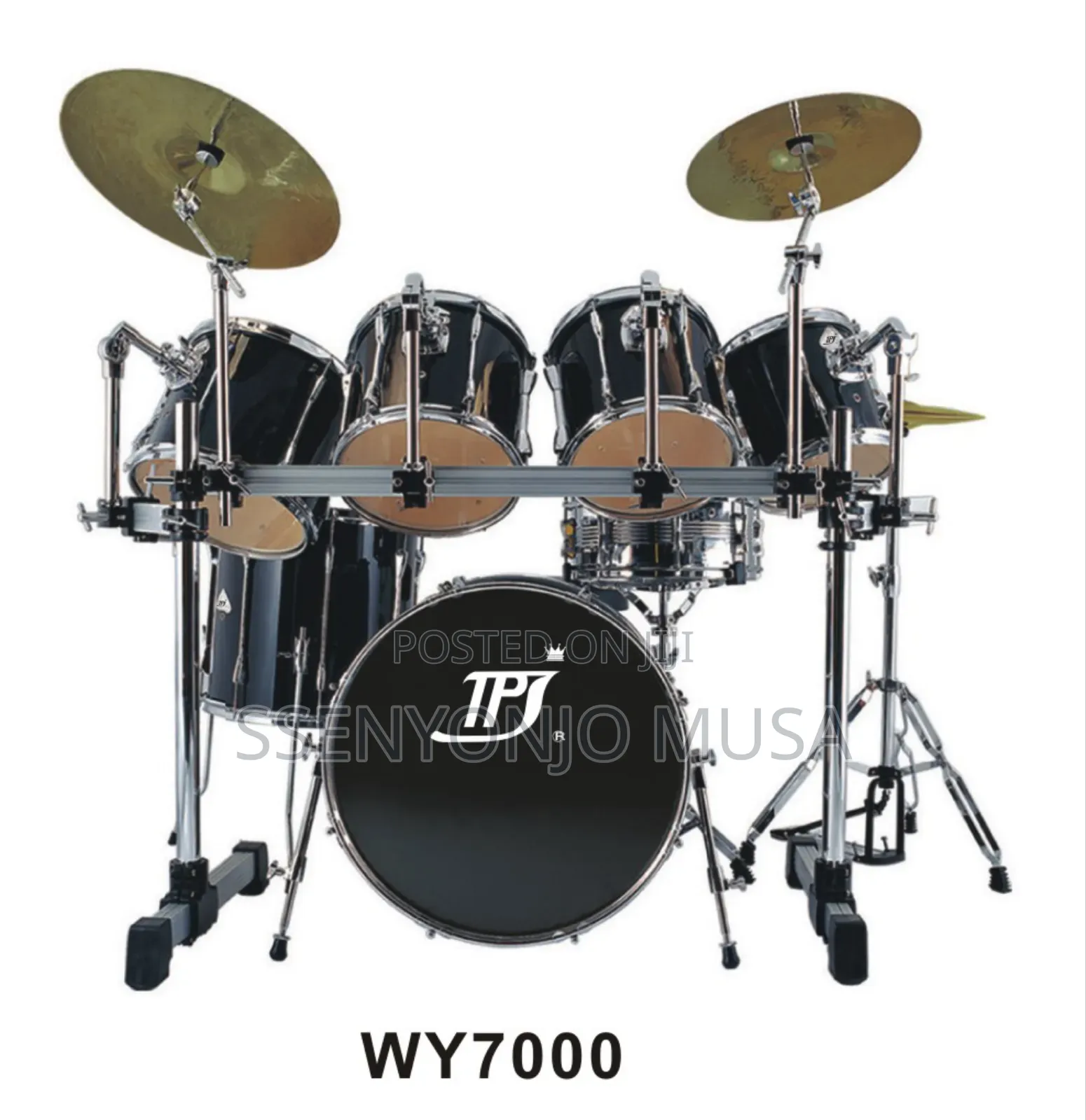 Si-Sound 7 Drum Set - Black Professional Drum Kit