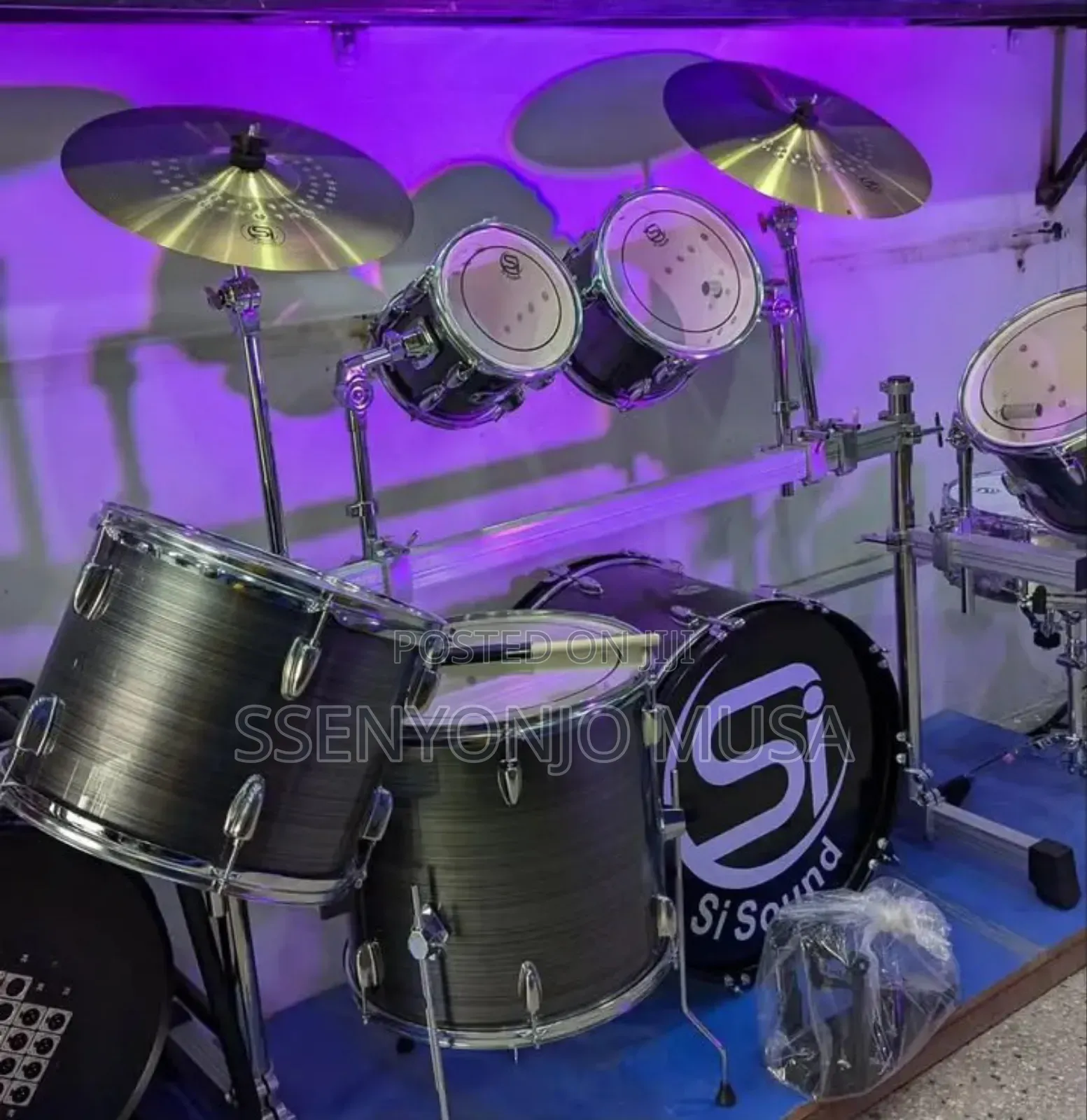 Si-Sound 7 Drum Set - Black Professional Drum Kit