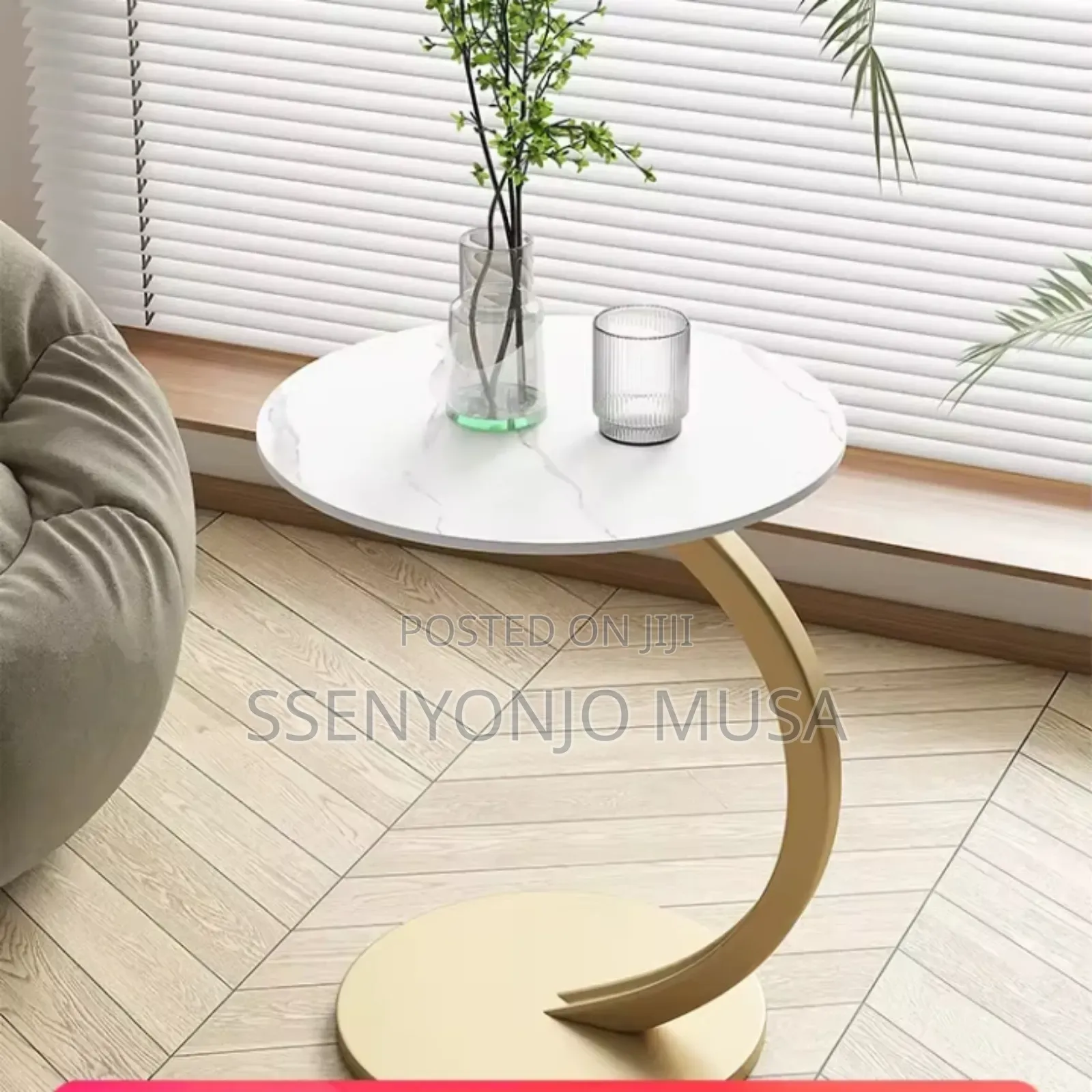 C-Shaped Coffee Table - Yellow