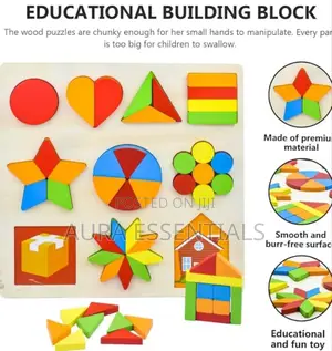 10in1 Wooden Kids Educational Colourful Square Tangram Game