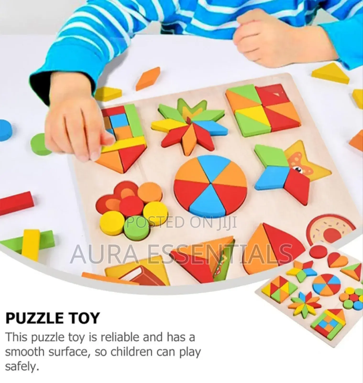 10in1 Wooden Kids Educational Colourful Square Tangram Game