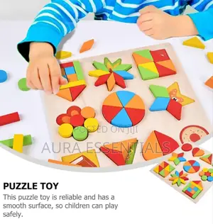 10in1 Wooden Kids Educational Colourful Square Tangram Game