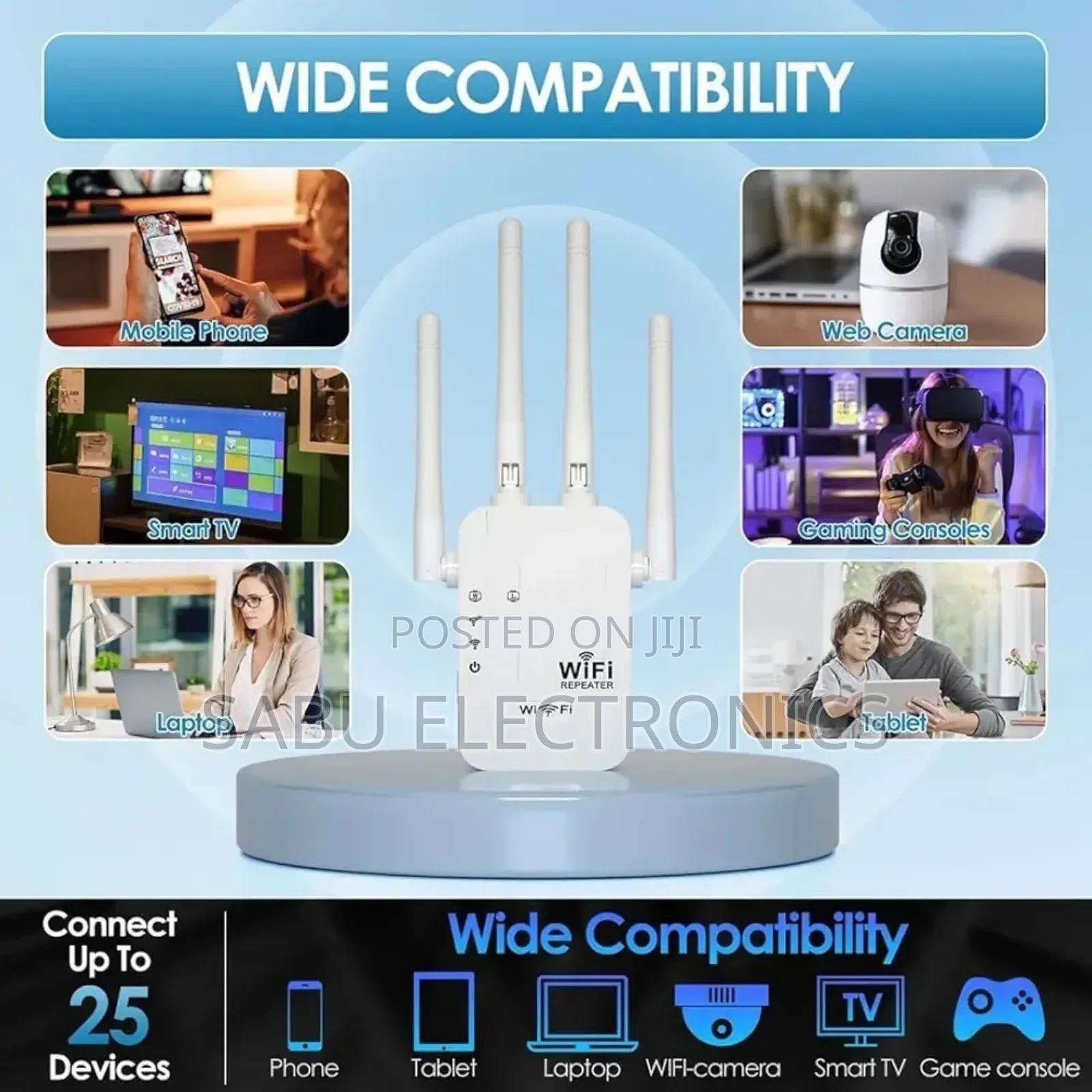 4 Antenna High-Speed Wifi Extender Signal Booster Repeater