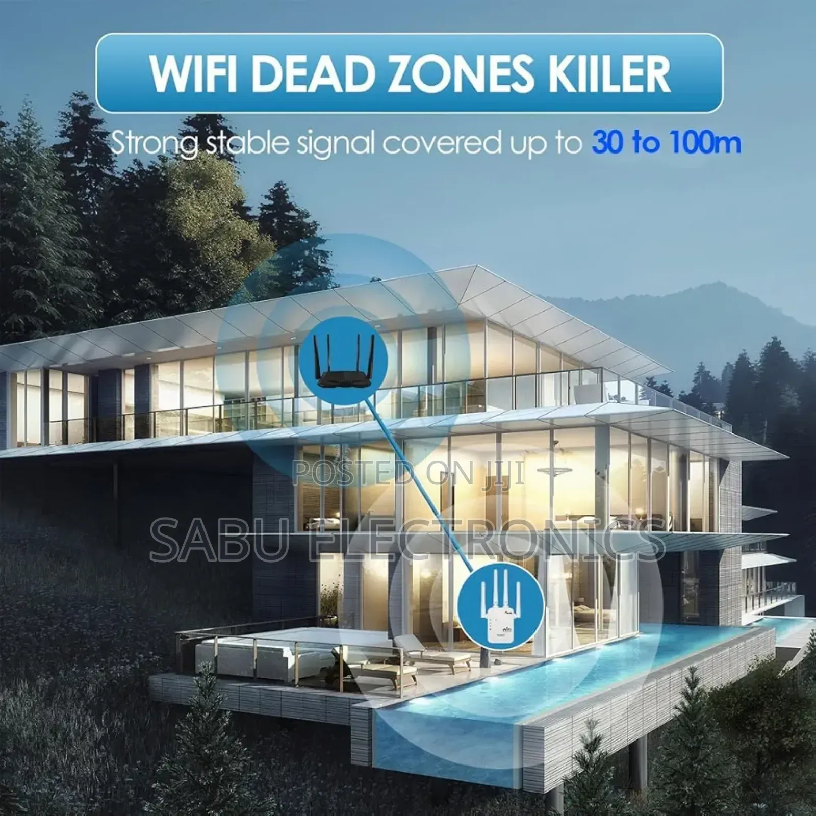 4 Antenna High-Speed Wifi Extender Signal Booster Repeater
