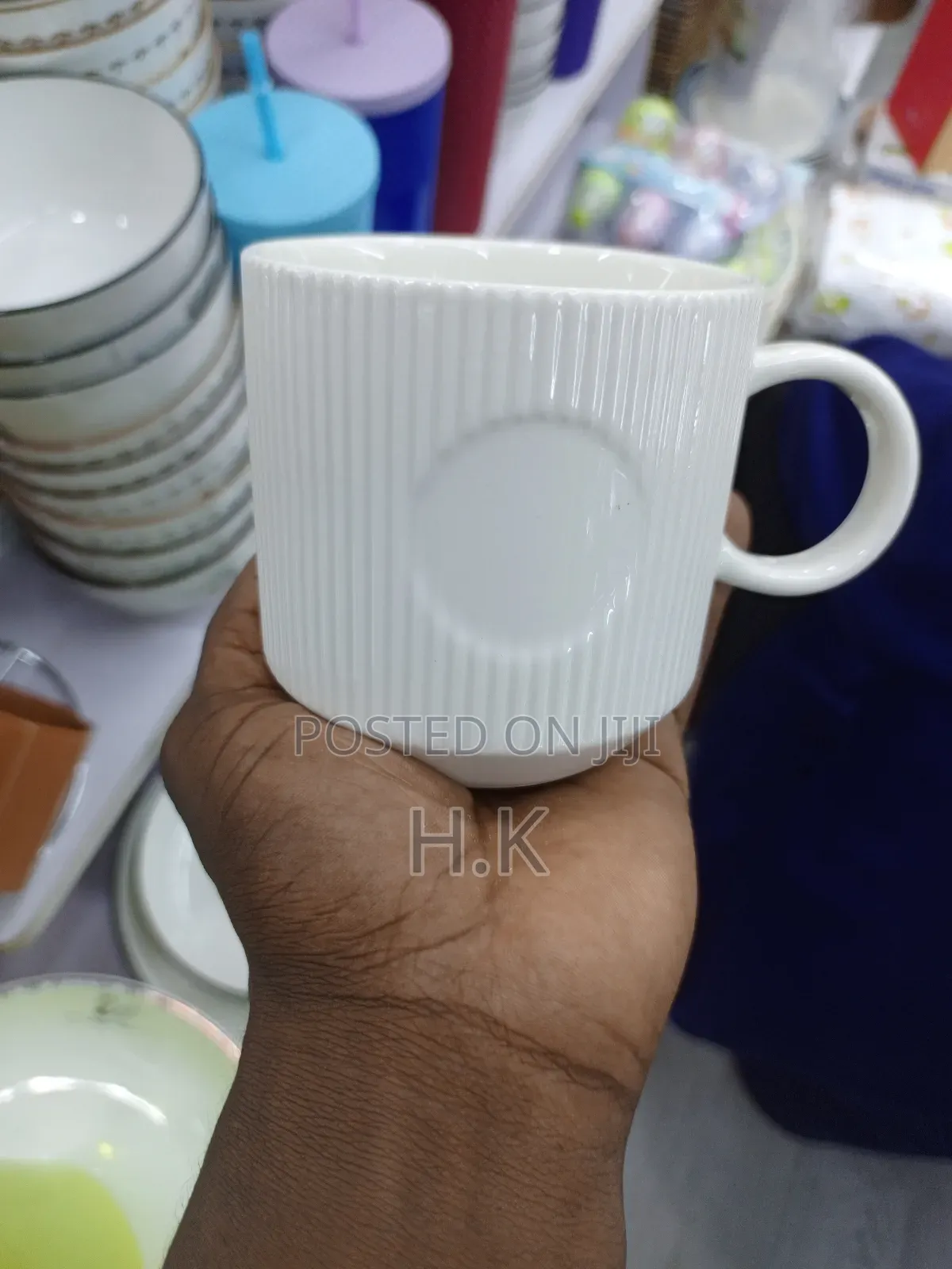 Ribbed Ceramic Mug. 12pcs