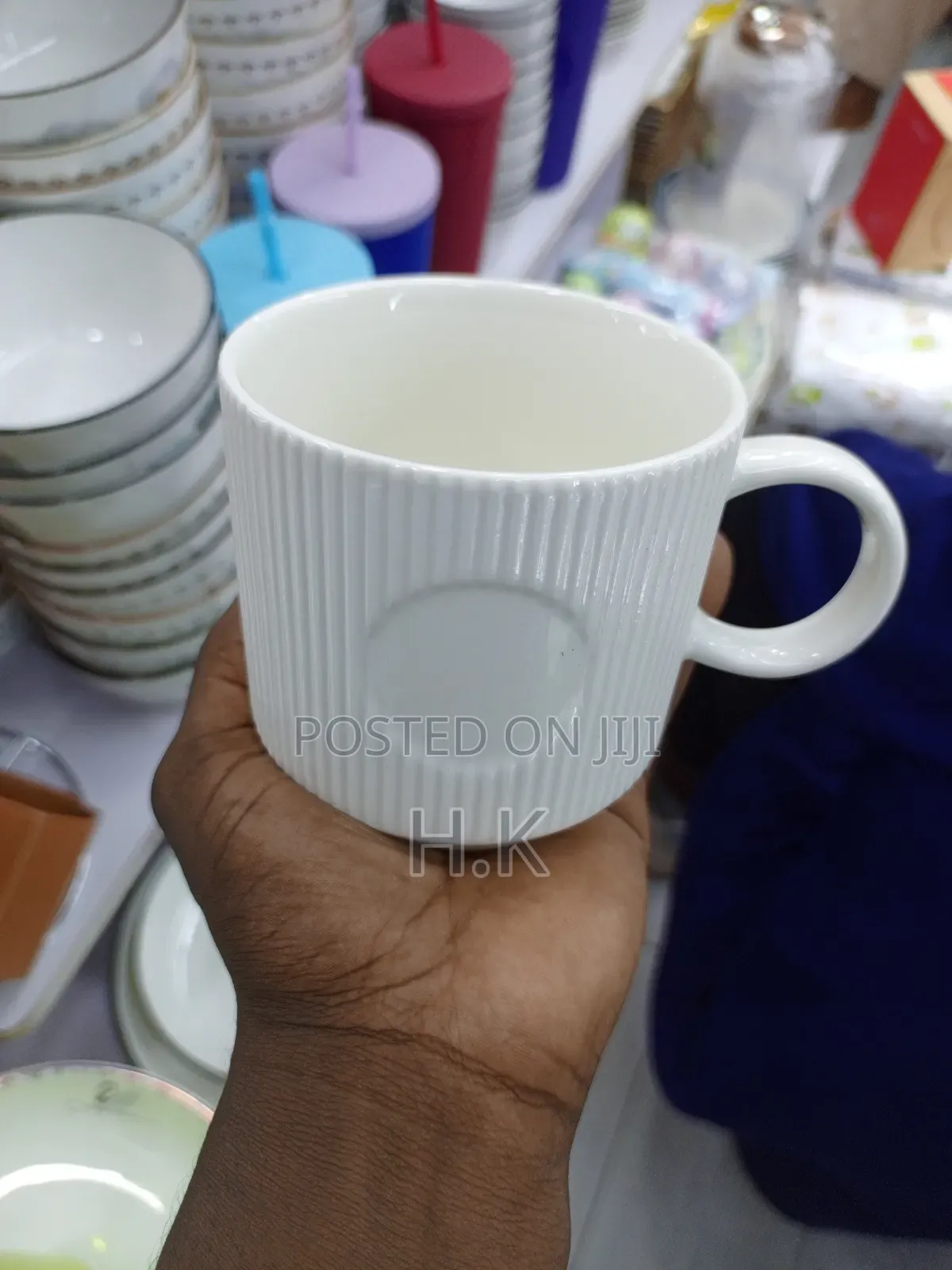 Ribbed Ceramic Mug. 12pcs