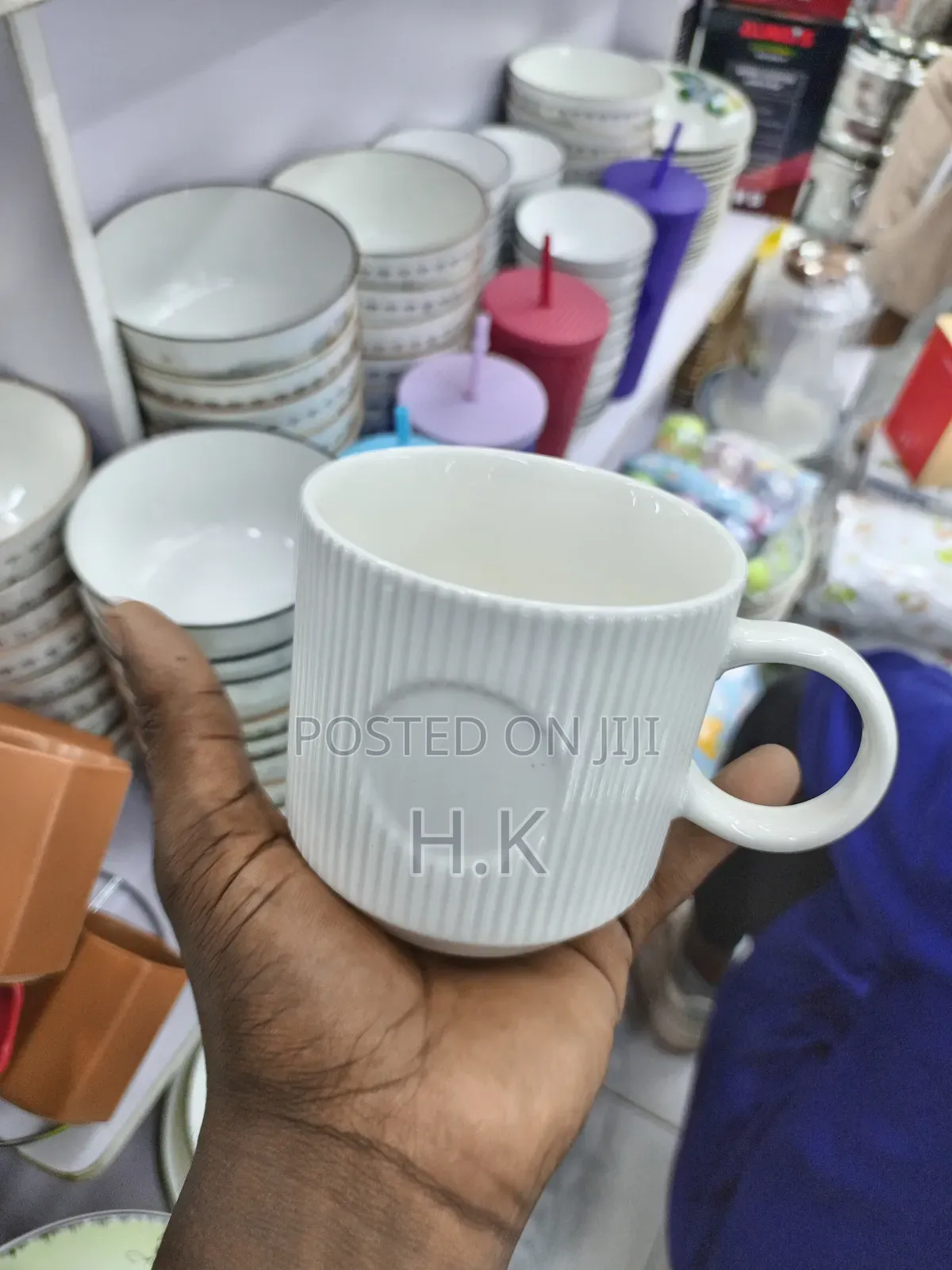 Ribbed Ceramic Mug. 12pcs