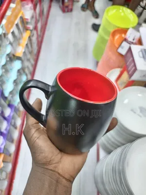 Black Mug With a Red Interior 12pcs