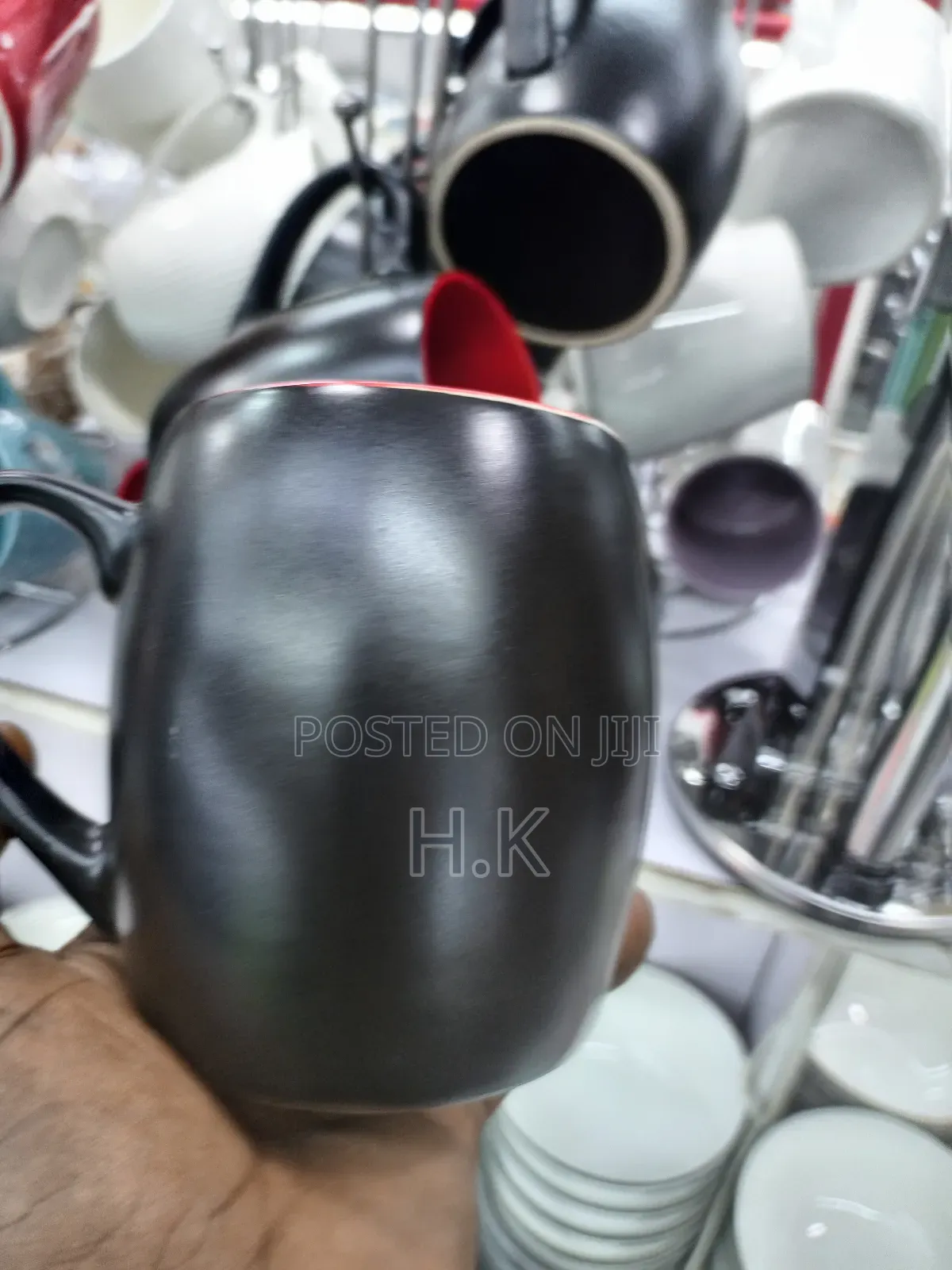 Black Mug With a Red Interior 12pcs
