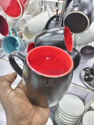 Black Mug With a Red Interior 12pcs