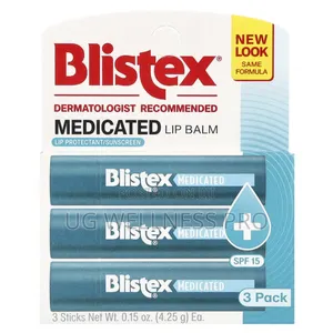 Medicated Lip Balm, Protectant Sunscreen, SPF 15, 3 Pack 4.3